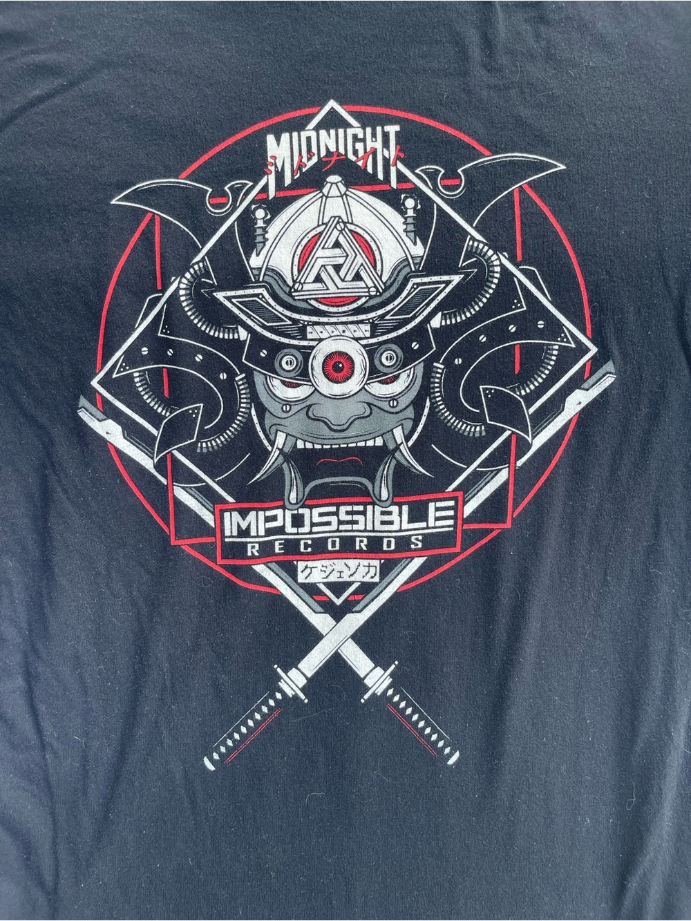 Bella Canvas Black Tee with Red and Gray Samurai Graphic